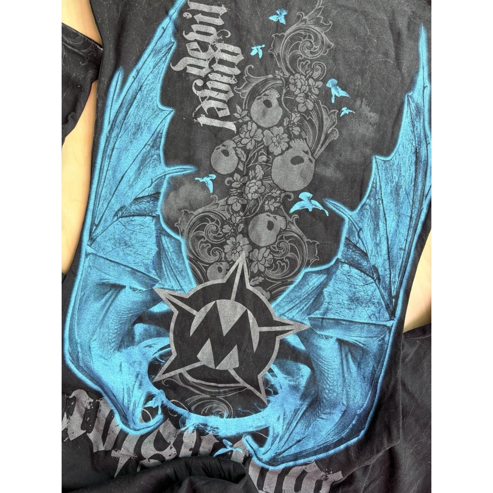 Wornstar Sirens Angel Graphic Hoodie NWT Womens S Black Gothic Streetwear Grunge - Picture 10 of 10